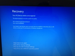 Win10开机出现Recovery蓝屏画面的解决方法