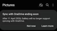 三星图库 OneDrive 同步 9 月 30 日关停