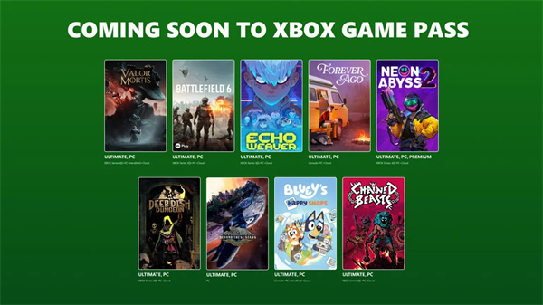 Xbox Game Pass 十月第一波更新！战地 6 入库
